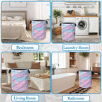 Mermaid Scale Laundry Basket Collapsible Laundry Hamper Oxford Storage Bin for Clothes Storage, Toy Organizer, Books and Sund