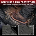 LASFIT Floor & Cargo Mats for Toyota Corolla Sedan 2014-2019, All Weather TPE Custom Fit Car Liners for Toyota Corolla Accessories 1st & 2nd Row and Trunk Mats, Easy to Clean, Black