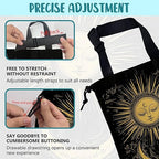 Car Garbage Bag Golden Sun Boho Crescent Moon Stars Hanging Canvas Car Trash Bag Drawstring Car Back Seat Organizer for Car Back Front Seat Console with Adjustable Buckle