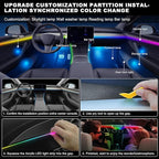 Dreamcolor Acrylic Interior Car LED Strip Light with USB/Type C, RGB 6 in 1 with 179.24 Inch LEDs Strip, Dynamic Chasing Music Sync Neon Ambient Lighting Kits