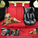 FREESOO Red Car Seat Covers Full Set - Faux Nappa Leather Seat Covers for Cars, Ultra Breathable Waterproof Front Seats Prote