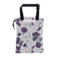 Car Trash Bag Purple Tulips and Leaves Hanging Drawstring Car Organizer and Storage Bag with Adjustable Buckle Canvas Garbage Bin for Back Seat or Hanging Headrest Car Decor Road Trip Essentials