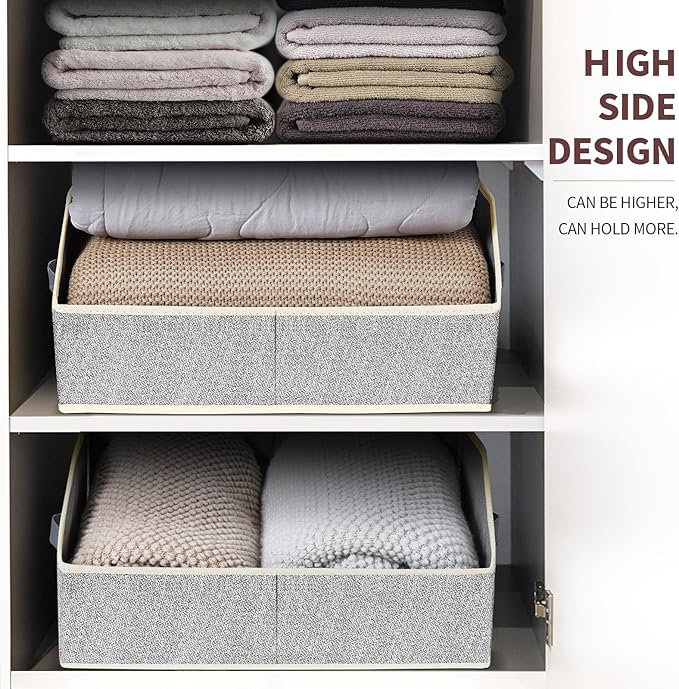 Homsorout Closet Baskets for Shelves Trapezoid - Decorative Storage Baskets with Handle, Closet Bins for Organization, Shelf 