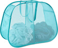 Seiritex Mesh Popup Laundry Hamper 2 Compartment, Collapsible Laundry Sorter Basket Foldable Hamper for Clothes, College Dorm