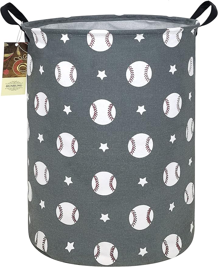 HUNRUNG Laundry Hamper,Large Canvas Fabric Lightweight Storage Basket Toy Organizer Dirty Clothes Collapsible Waterproof for 
