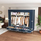 Portable Wardrobe Closet Durable and Easy to Assemble Heavy Duty Clothes Rack with Non-Woven Cover Fabric Best for Bedroom an