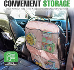 lebogner Back Seat Cover for Kids (Pink - 4 Pocket)