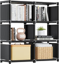 Mavivegue Book Shelf, 6 Cube Storage Organizer, DIY Bookcase, Metal Cube Bookshelf,Tall Book case for Bedroom, Living Room,Of