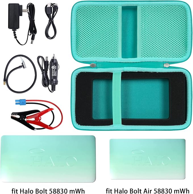 khanka Hard Travel Case Replacement for Halo Bolt 58830/57720 / Air 58830 / ACDC Max 55500 mWh Portable Emergency Power Kit, Portable Phone Laptop Charger, Case Only (Teal)