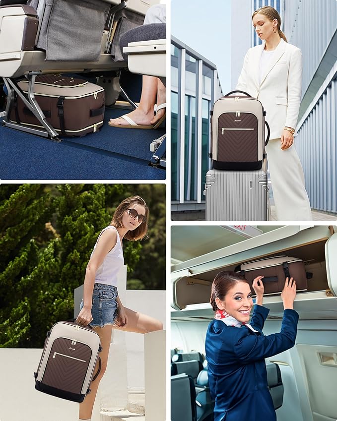 LOVEVOOK Large Travel Backpack for Women, TSA Carry on Backpack for Airplanes, 40L Personal Item Travel Bag for Women fits 17