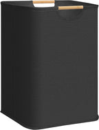 STORAGE MANIAC 1-Pack Large Laundry Hamper, 100L (26.4 Gal) Collapsible Laundry Basket with Bamboo Handles, Freestanding Wate