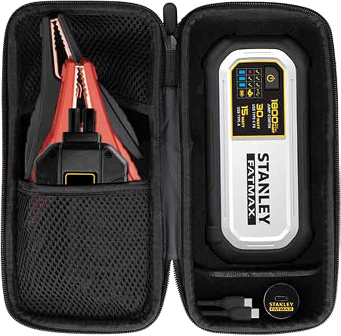 Stanley LJ18FC 1800 Peak Amp Lithium Jump Starter with USB Power and Carrying Case