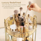 360 Rotating Makeup Organizer - Large-Capacity Skincare & Makeup Storage with 2-Tier Perfume Organizers, Cosmetic Dresser & M