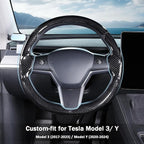 Steering Wheel Cover for Tesla Model 3(2017-2023) Model Y(2020-2024), Steering Wheel Accessories for Tesla Model 3/ Y