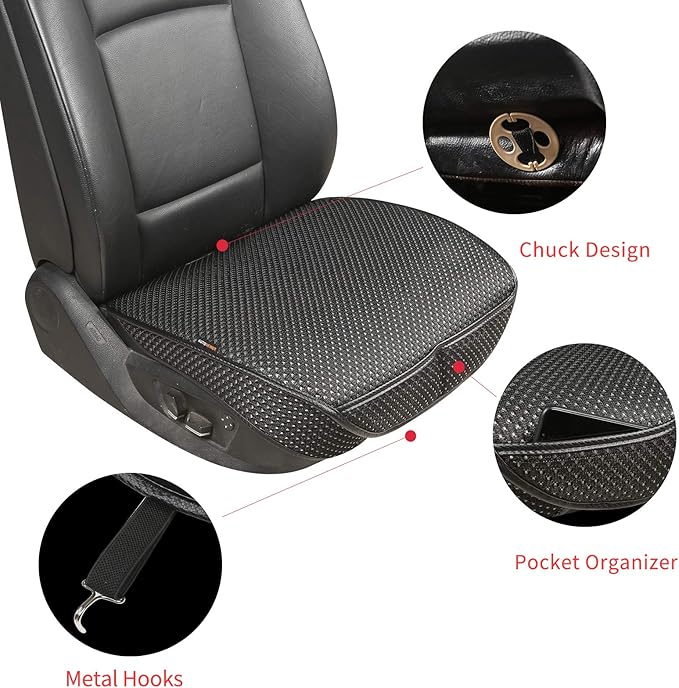 Auto Newer Breathable Universal Four Seasons Car Seat Covers, Luxury Car Seat Cushion,Protectors for Front Seat Bottoms,Compa
