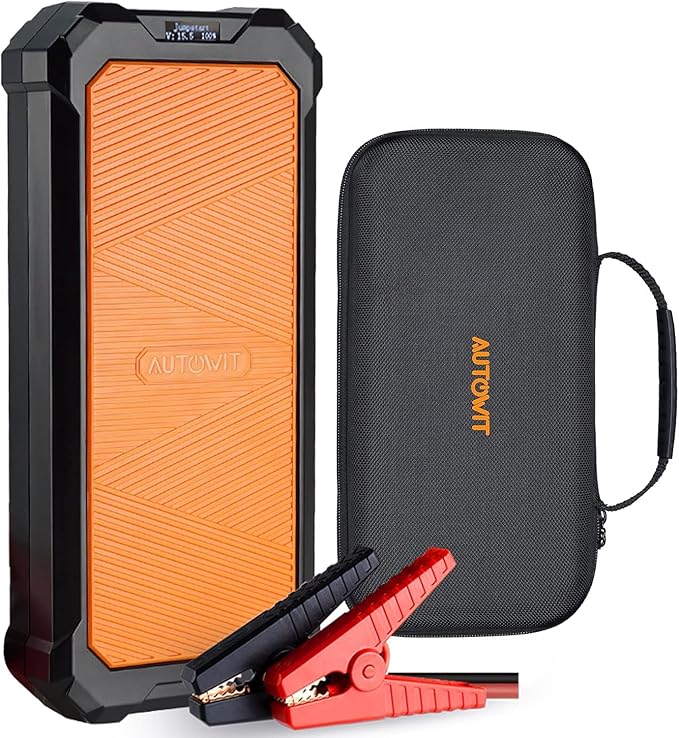 Autowit Super Capacitor Jump Starter, 12V Batteryless Portable Jump Box, Jumper Cables for 8.0 Gas&4.0 Diesel Car, Portable