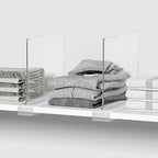 Aolloa 8 PCS Shelf Dividers for Closet Organization Acrylic Clear Closet Shelf Divider for Wooden Shelving Suitable for Woode