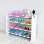 Humble Crew Toy Storage Organizer with 16 Removable Storage Bins for Kids Playroom, 4-Tier Toddler Toy Organization and Stora