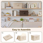 GRANNY SAYS Stoarge Basket with Lid, Decorative Storage Boxes, Closet Storage Bins for Clothes, Collapsible Stackable Organiz