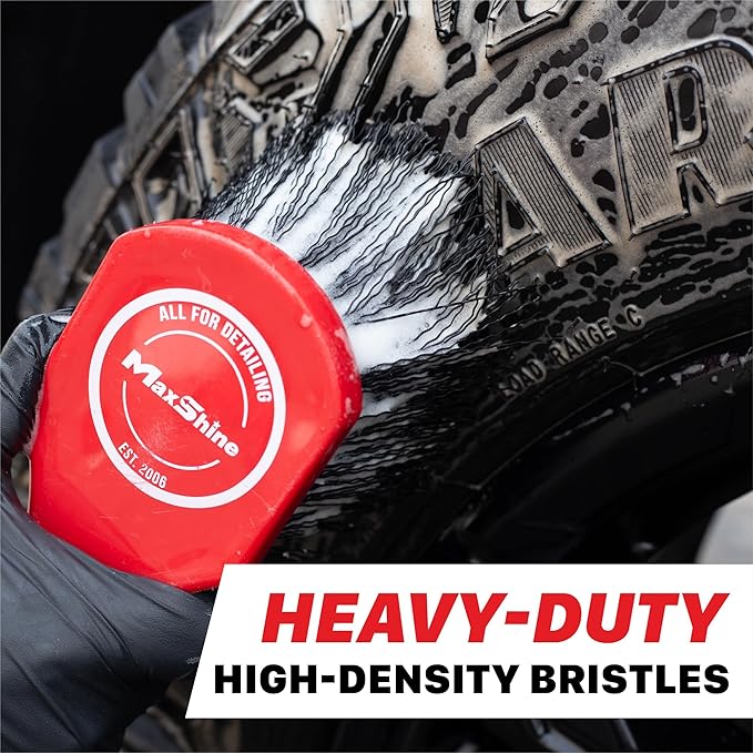 Maxshine Universal Cleaning Brushes (3-Piece Set) – Heavy-Duty, Medium-Duty, Soft Bristles – Removes Dirt & Stains – Wheels, 