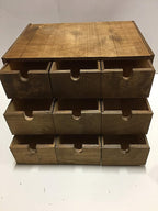 Handmade Shelf Organizer for Desk with Drawers, Desk Accessories Stationery Storage Box Bills Collection Holder (Jacobean, 9 