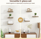 Fun Memories Floating Shelves for Wall - 7.5 Inch Square Shelves with Invisible Brackets, Small Wall Shelf for Living Room, B