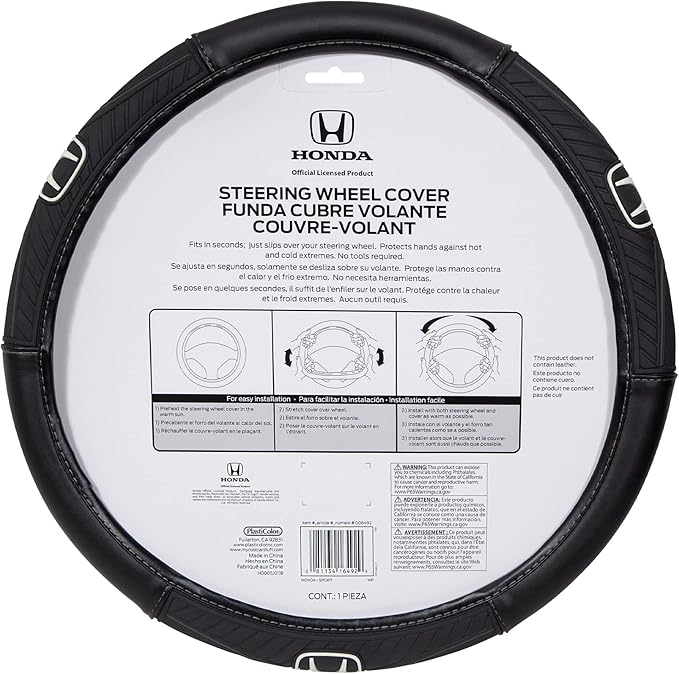 Plasticolor 006492R01 Sport Grip 'Honda' Steering Wheel Cover
