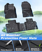 Sunsdrew Floor Mats for 2022-2025 Mitsubishi Outlander TPE Floor Liners All Weather Floor Liners 1st&2nd Row Carpet Protection Mat Car Mats for Outlander Accessories(Not Fit for PHEV/Sport)