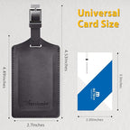 Travelambo Luggage Tags for Suitcases PU Leather Travel Tags Bag Tags Privacy Protection Travel Essentials