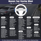 Steering Wheel Cover Universal Standard Size 14.5-15 inch, Breathable Microfiber Leather, Anti-Slip, Soft Grip, Sporty Design