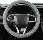 Auto Newer Breathable Steering Wheel Cover Suitable For Four Seasons，Anti-Slip Design，Odorless，Easy Carry ，Unviersal Fit for Truck SUV Sedans Vans，Interior Accessories Standard Size[14" 1/2-15"]（Grey）