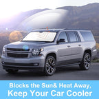 TINGLU Sun Shade for Chevrolet/Chevy Suburban 2015-2020 Accessories Windshield Sun Shade Window Shade UV Rays Protection Sun Visor Cover with Steering Wheel Sunshade Storage Bag