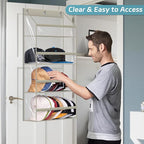 AOODA Clear Over the Door Hat Racks for Baseball Caps, Hold 48 Caps Hat Storage Organizer for Closet Wall, Deep Pockets Hangi