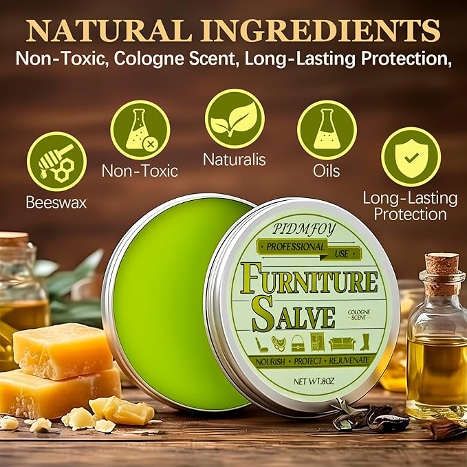 Furniture & Leather Repair Salve with Brush, Wood, Vinyl, Leather, Polisher, Cleaner and Conditioner for Furniture, Saddle, M