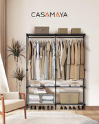 CASAMAYA Clothes Rack, Portable Closet, 54.3 Inch Large Capacity Wardrobe Closet, Clothes Storage Organizer with Shelves and 