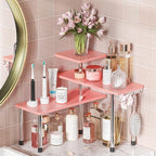 ZHWS Bathroom Counter Organizer Corner Shelf – Bathroom Organization Bamboo 3 Tier Spice Rack Makeup Organizer Bookshelf Spac