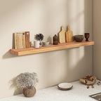 Fun Memories 48 Inch Floating Shelves, Rustic Solid Wood Wall Shelves Set of 1, 8 Inch Deep Floating Shelf for Bathroom, Bedr