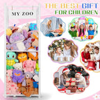 GLDZI Stuffed Animal Storage Zoo, Wooden Stuffed Animal Organizer with Elastic Cords for Boys Girls, Space Saving Toy Plushie