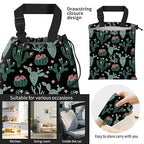 Car Trash Bag Large Hanging Can for Back of Seat, Cute Waterproof Car Garbage Bag for Vehicle, Travelling, Outdoor Cute Green Cactus