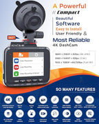 ROVE R2-4K Dash Cam Built-in WiFi 6 GPS Car Dashboard Camera Recorder with UHD 2160P, 2.4" IPS Screen, 150° Wide Angle, WDR, 