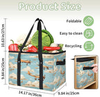 Reusable Grocery Bags Heavy Duty Shopping Bags Foldable Large Tote Bags with Long Handles & Hard Bottom