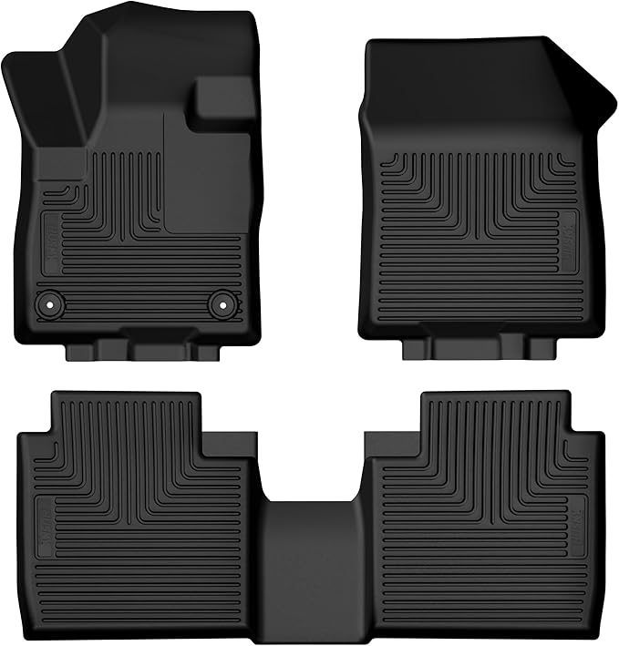 Husky Liners Weatherbeater Floor Mats | Fits 2024-2026 Lincoln Nautilus | Front & 2nd Row, 3-pc Black - 95571