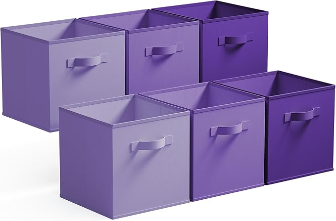 GRANNY SAYS Cube Storage Bins, 13 Inch Cube Storage Organizer, Fabric Storage Bins, Storage Cubes for Shelves, Closet, Purple
