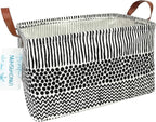 LANGYASHAN Rectangular Storage Bin Collapse Canvas Fabric Cartoon Storage Basket with Handles for Organizing Home Kitchen Boy