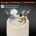 Car Trash Can, Mini Car Trash Bin with Lid, Leakproof Cup Holder Car Garbage Can with 20 Trash Bags, Vehicle Front Back Seat Organizers and Storage for Car, Home, Office, Beige