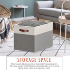Ornavo Home 13 x 15 x 13 Kallax Storage Cube Bins, Foldable Collapsible Fabric Storage Bins Box Linen Shelf Basket Cube Organ