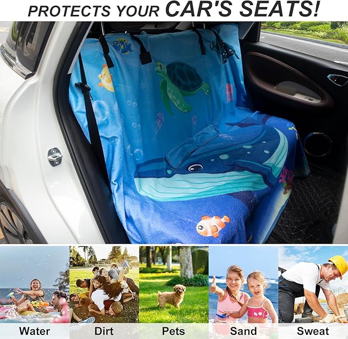 Waterproof Sweating Car Seat Cover for Post Gym Workout, Running, Swimming, Beach and Hiking, Universal Fit Non-Slip Bucket S