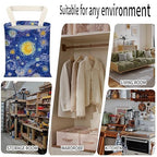 Car Garbage Can, Seat Back Hanging Cute Car Trash Can Bag, Car Organizer and Storage Bag for Travelling, Outdoor Cute Blue Starry Night