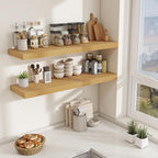 Fun Memories 48 Inch Floating Shelves for Wall - 12 Inch Deep Fireplace Mantel Shelf - Wood Floating Shelf for Wall - Large S