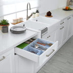 Simple Houseware Drawer Organizer Tray with 9 Adjustable Compartments, Blue